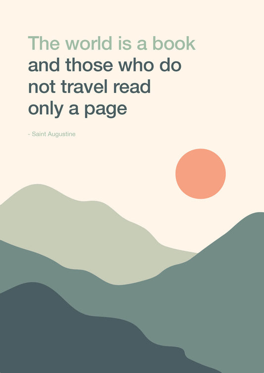 The world is a book - Hiking Quote Poster